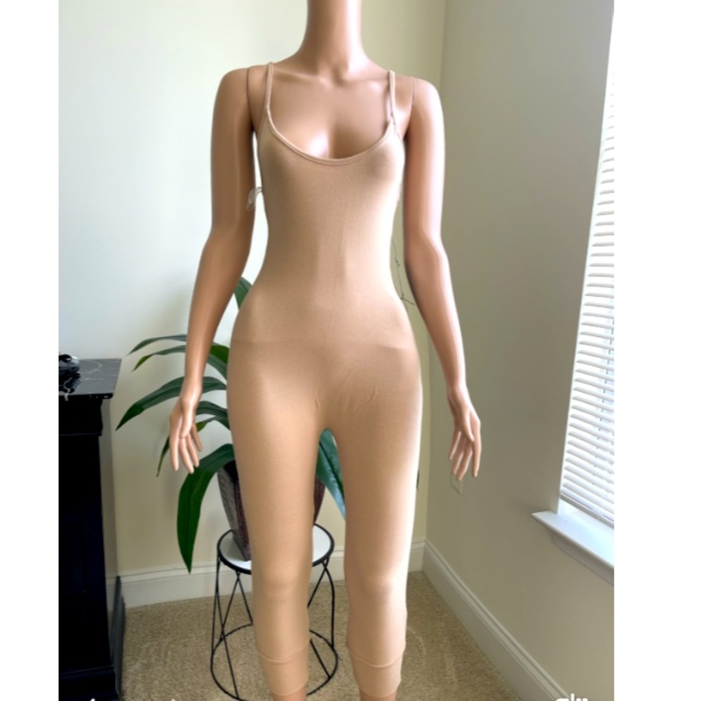 Nude Cropped Leg Jumpsuit